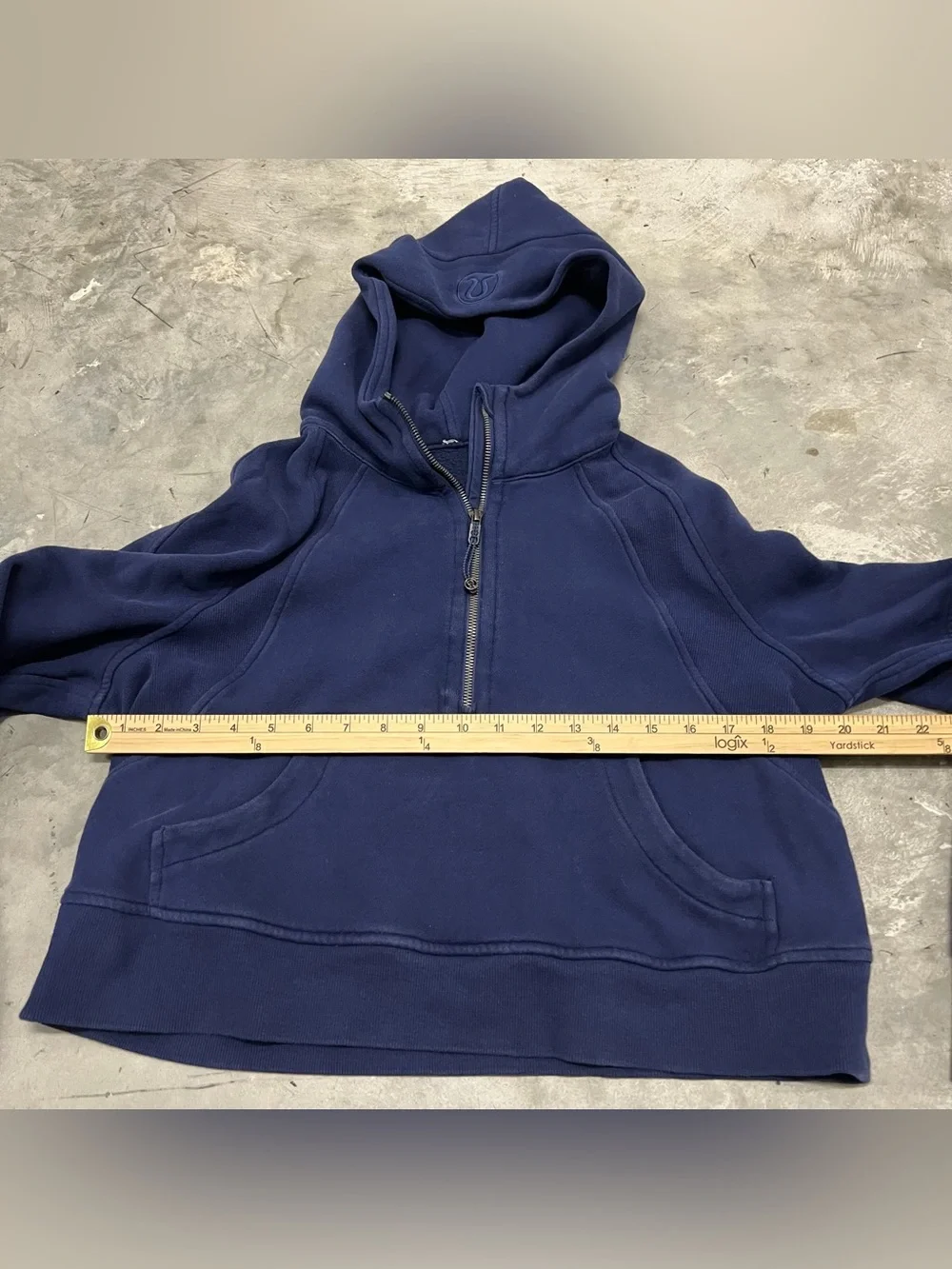 Lululemon Scuba Oversized Half Zip Hoodie Womens XS/S Blue Thumbholes LW3DM4S